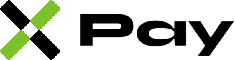 X Pay logo with dark lettering for light backgrounds